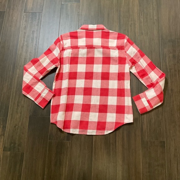Pact Gingham Plaid Mila Flannel Button Front Red White Long Sleeve Shirt Size S - Picture 3 of 6